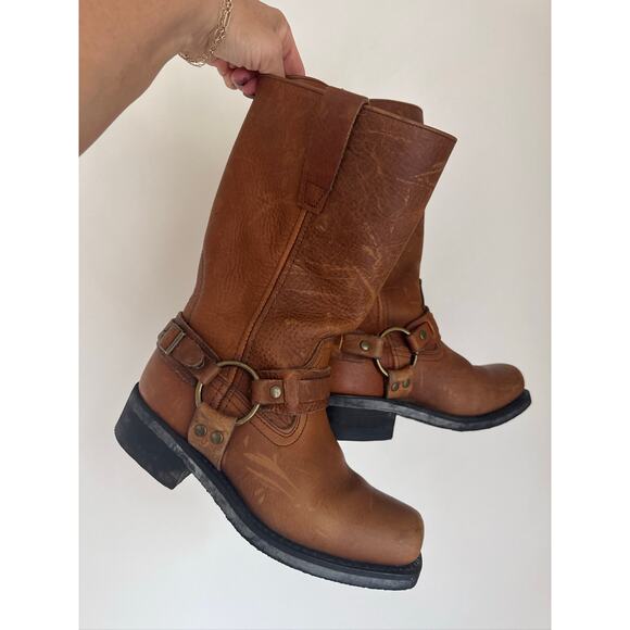 Masterson Vintage Leather Harness Leather Mid-Calf Boots in Brown - US 7 - Picture 1 of 7